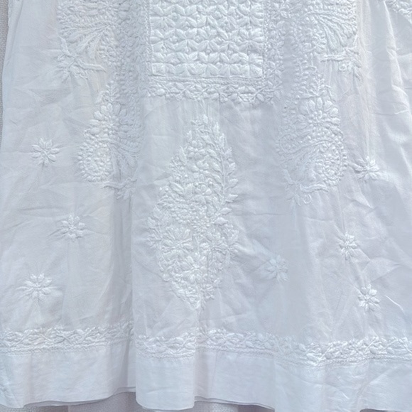 Women’s Roller Rabbit White Embroidered Cotton Linen Blend Top Size XS - Picture 4 of 6